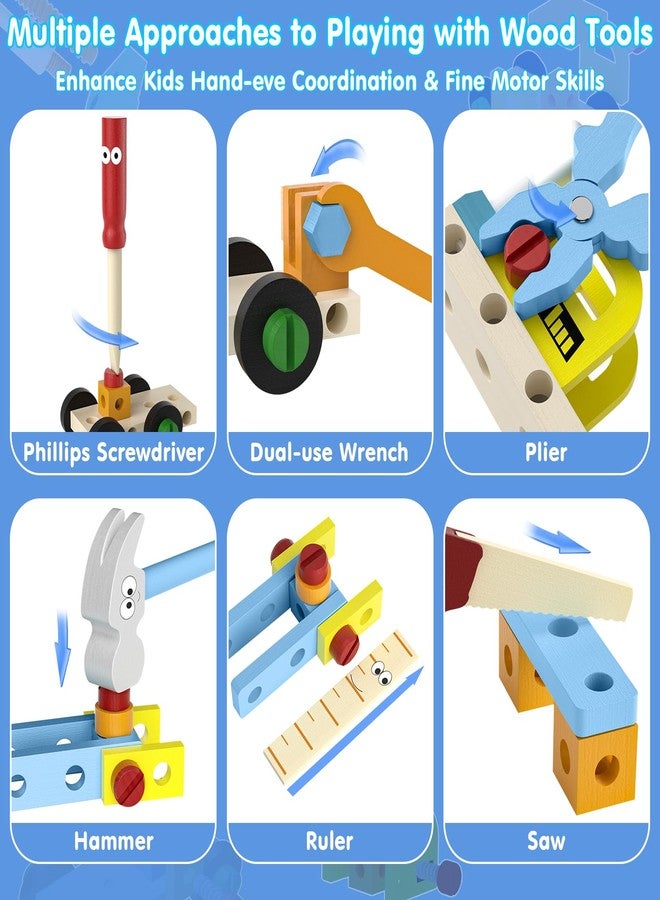 MindPal 45 Pcs Kids Tool Set, Toddler Tool Set with Tool Box, STEM Construction Preschool Educational Toys for Age 3 4 5 6 7 Boys Girls, Wooden Tool Kits Toys, Christmas Birthday Present for Kids - Image 3